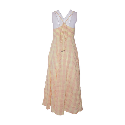 Yellow Check Midi Dress