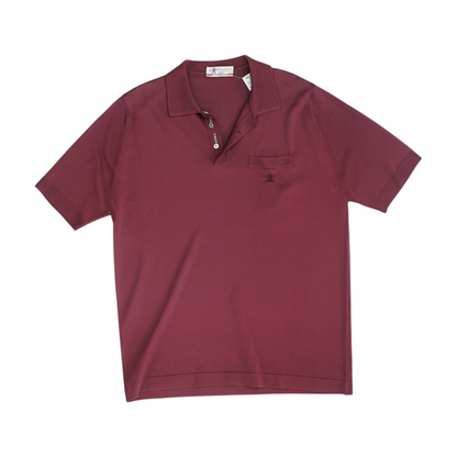 Burgundy Solid Short Sleeve Polo