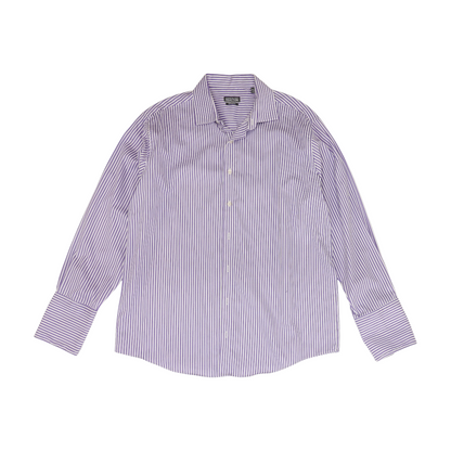 Purple Striped Long Sleeve Button Down