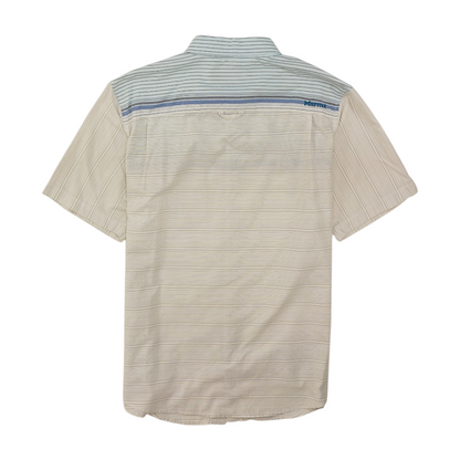 Blue Color Block Short Sleeve Button Down