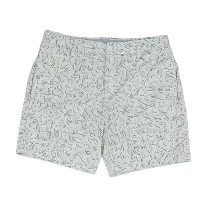 White Print Chino Shorts