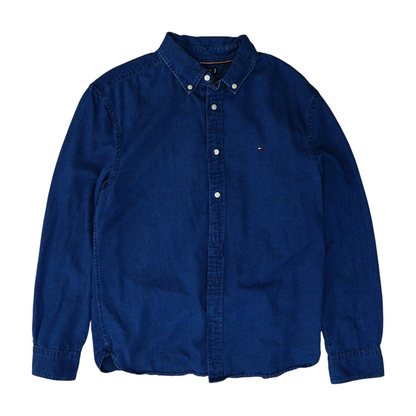 Navy Solid Long Sleeve Button Down