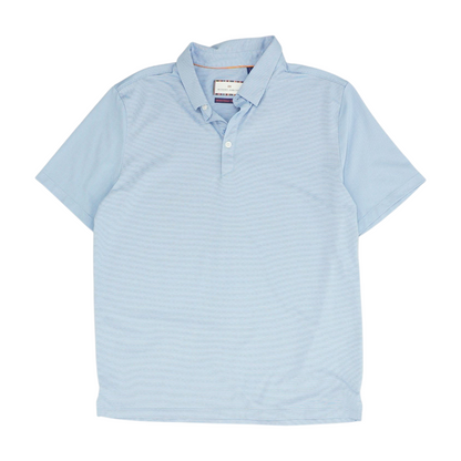 Blue Solid Short Sleeve Polo