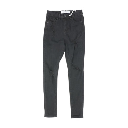 Black Solid High Rise Jeans