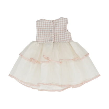 Pink Houndstooth Formal Dress