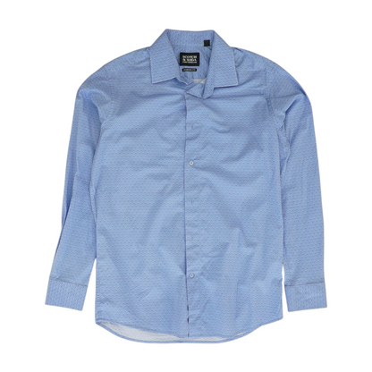 Blue Polka Dot Long Sleeve Button Down