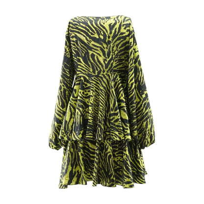 Black Animal Midi Dress