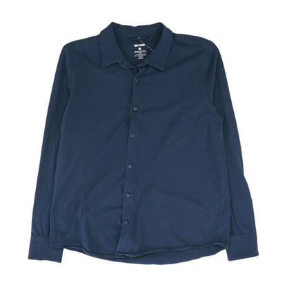 Navy Solid Long Sleeve Button Down