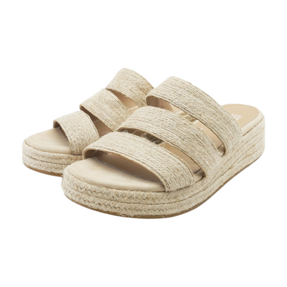 Beige Wedged Sandals