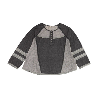 Gray Eyelet Blouse