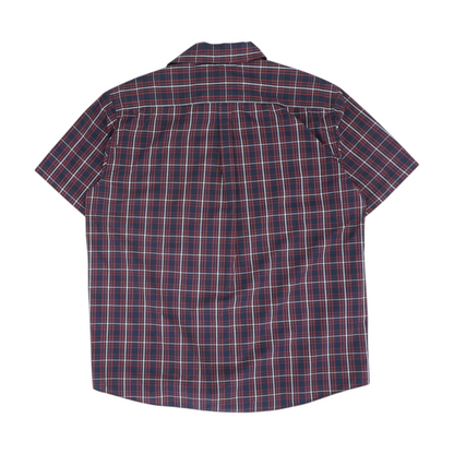 Red Plaid Short Sleeve Button Down