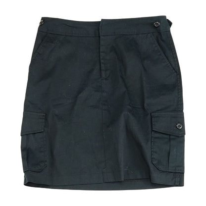 Black Solid Midi Skirt