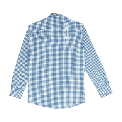 Blue Plaid Long Sleeve Button Down