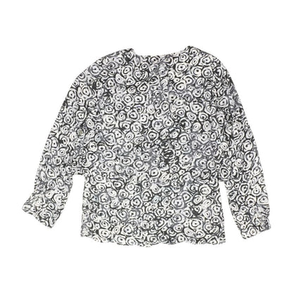Gray Solid Long Sleeve Blouse