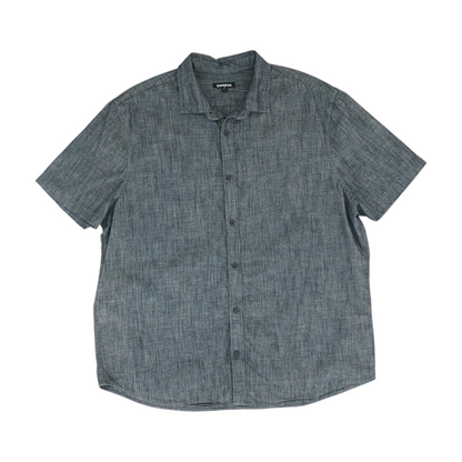 Charcoal Solid Short Sleeve Button Down