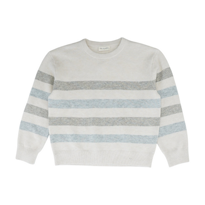 Beige Striped Pullover Sweater