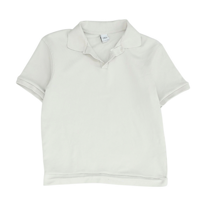 Gray Solid Short Sleeve Polo