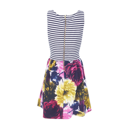 Navy Striped Midi Dress