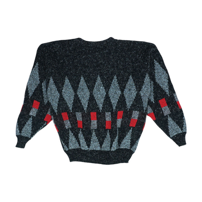 Vintage Black Abstract Pullover Sweater