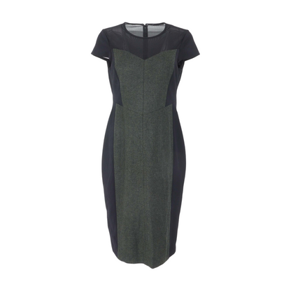 Olive Color Block Midi Dress