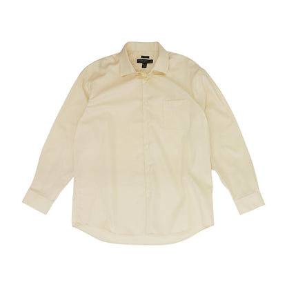 Cream Solid Long Sleeve Button Down