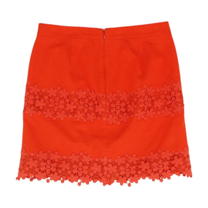 Red Eyelet Mini Skirt