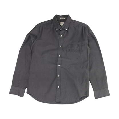 Gray Solid Long Sleeve Button Down