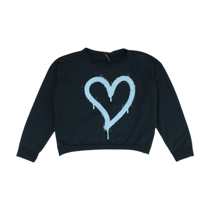 Black Solid Sweatshirt Pullover