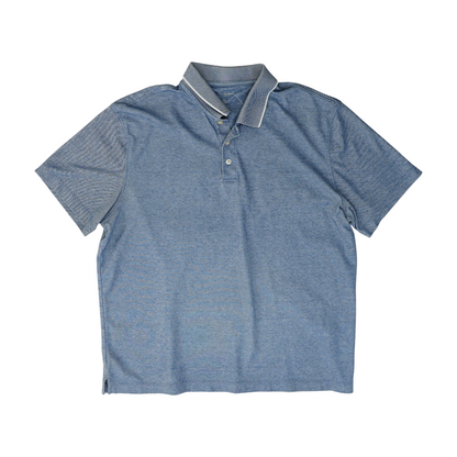 Blue Solid Short Sleeve Polo