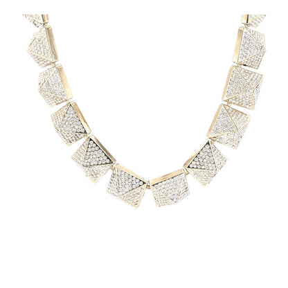 Gold Tone Crystal Rockstud Choker Pendant Necklace
