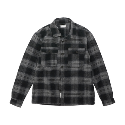 Gray Plaid Flannel Button Down
