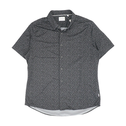 Black Floral Short Sleeve Button Down
