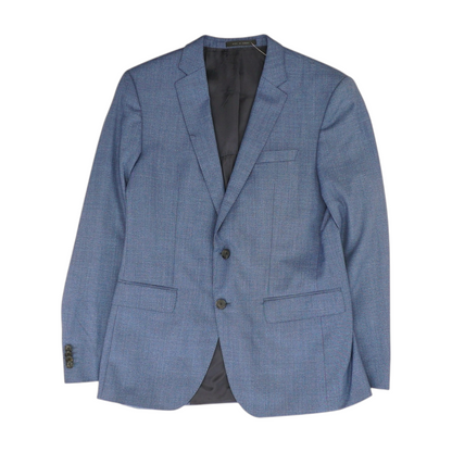 Blue Solid Suit Jacket