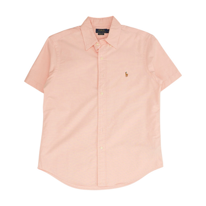Pink Solid Short Sleeve Button Down