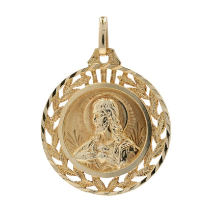 14K Gold Religious Medal Pendant