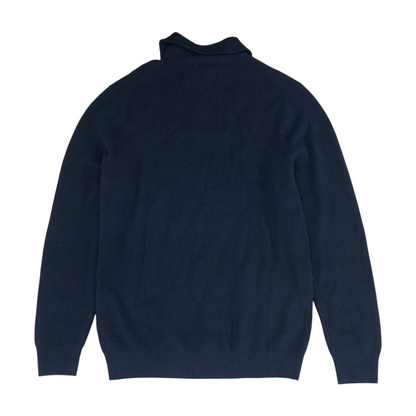 Navy Big & Tall Solid 1/4 Zip Sweater