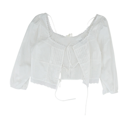 White Cropped Blouse