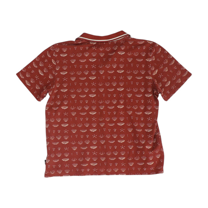 Red Print Short Sleeve Polo