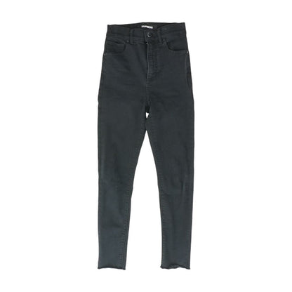 Black Solid High Rise Skinny Leg Jeans