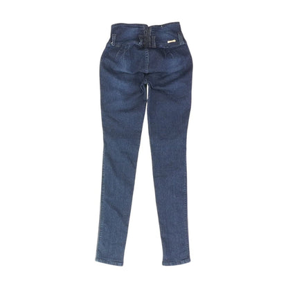 Navy Solid High Rise Skinny Leg Jeans