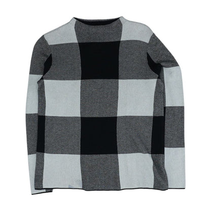Multi Check Mockneck Sweater