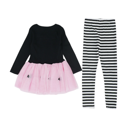 Black Graphic Long Sleeve Set