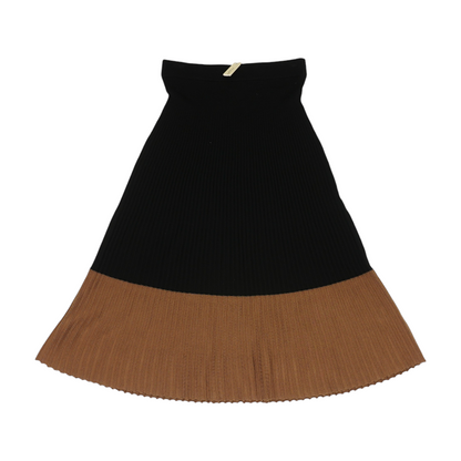 Black Color Block Midi Skirt