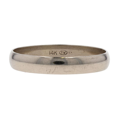 14K White Gold Plain Band