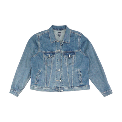 Blue Solid Denim Jacket