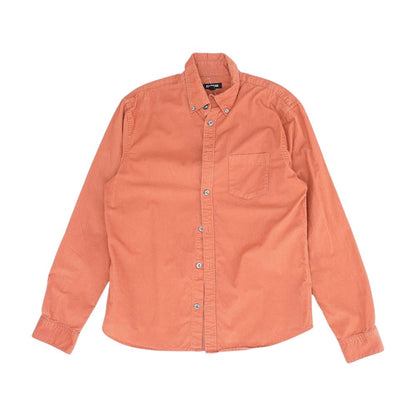 Red Solid Long Sleeve Button Down