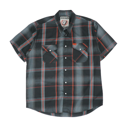 Black Plaid Short Sleeve Button Down