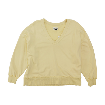 Yellow Solid Sweatshirt Pullover