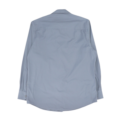 Gray Solid Long Sleeve Button Down