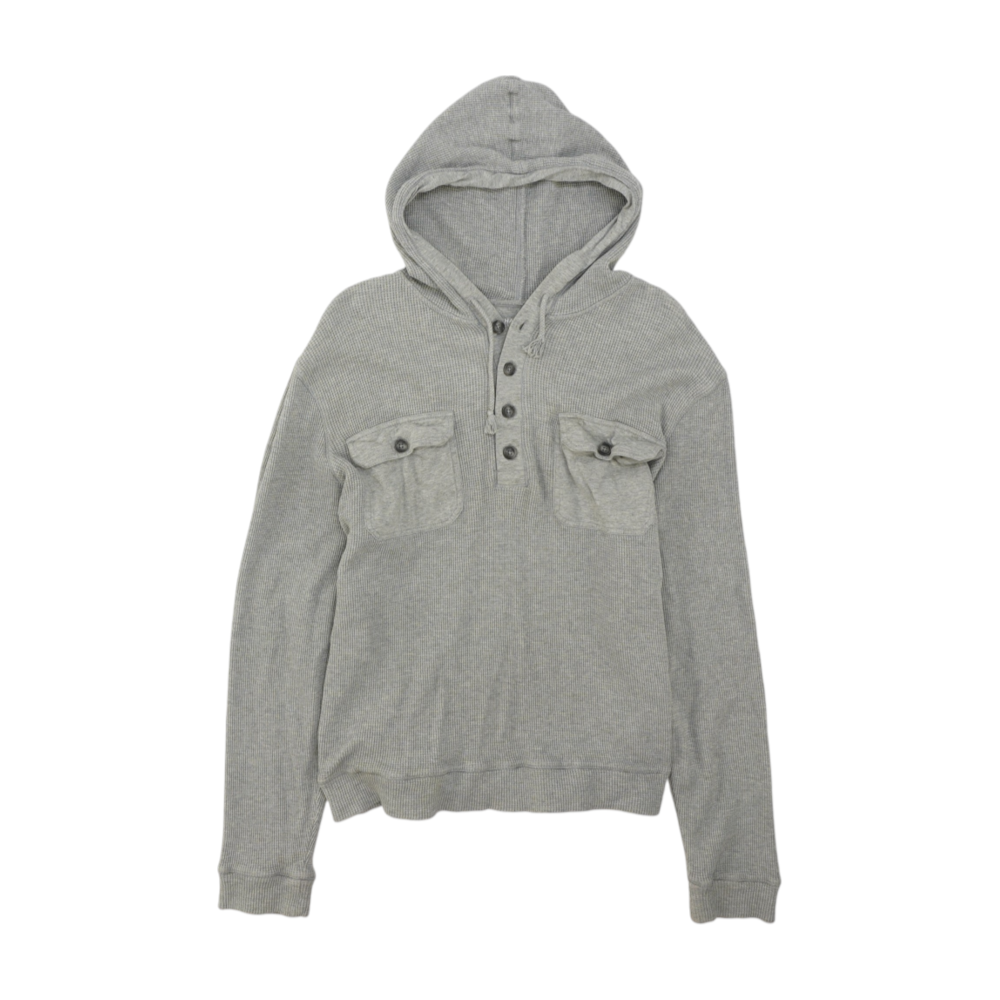 Gray Solid Hoodie Pullover